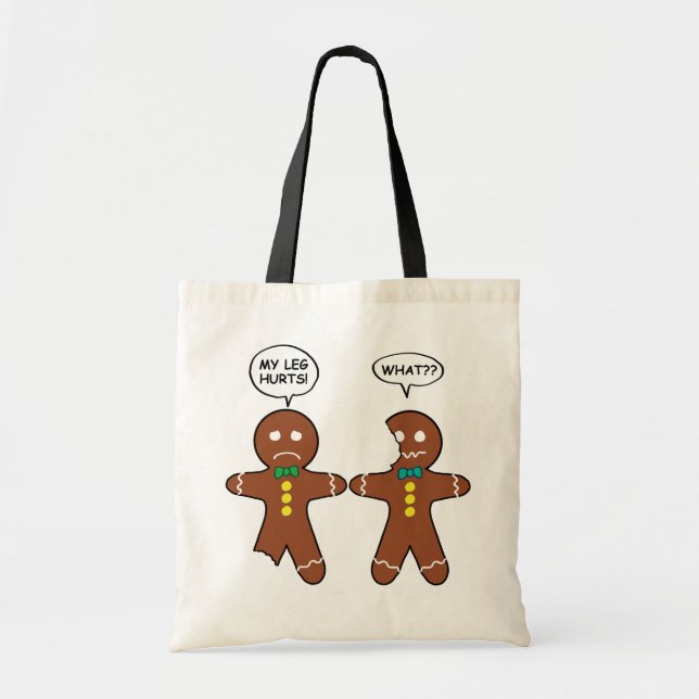 Gingerbread Cookie Christmas Humour Tote Bag (Front)