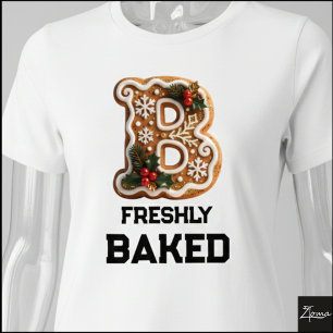 Gingerbread Cookie Christmas Initial Letter B Tri-Blend Shirt
