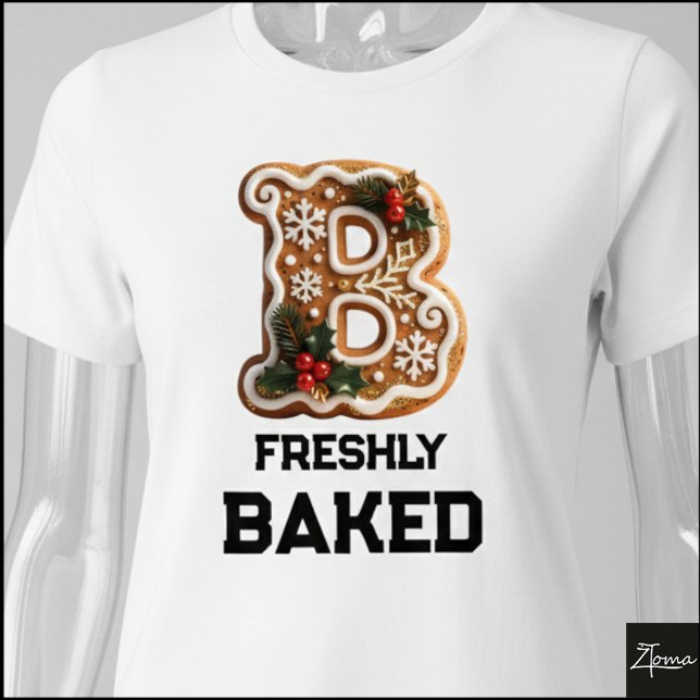 Gingerbread Cookie Christmas Initial Letter B Tri-Blend Shirt (Creator Uploaded)