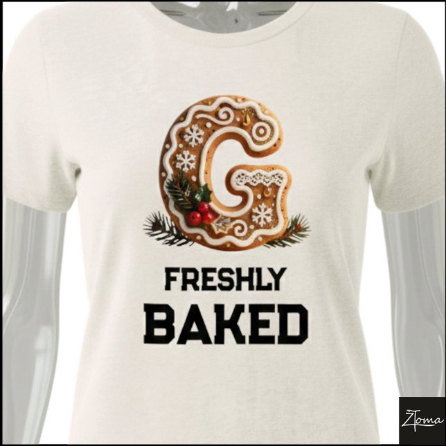 Gingerbread Cookie Christmas Initial Letter G Tri-Blend Shirt (Creator Uploaded)