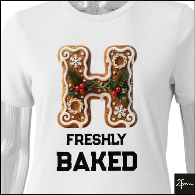 Gingerbread Cookie Christmas Initial Letter H Tri-Blend Shirt (Creator Uploaded)