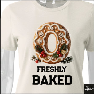 Gingerbread Cookie Christmas Initial Letter O Tri-Blend Shirt