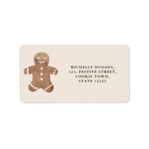 Gingerbread Cookie Christmas Return Address Label