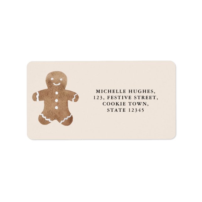 Gingerbread Cookie Christmas Return Address Label (Front)
