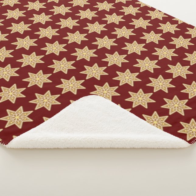 Gingerbread Cookie Christmas Sherpa Throw Blanket (3/4)