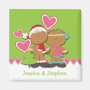 Gingerbread Cookie Couple Christmas Magnet