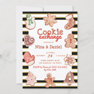 Gingerbread Cookie Exchange Christmas Invitation