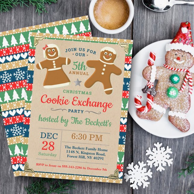 Gingerbread Cookie Exchange Christmas Party Invitation (Creator Uploaded)