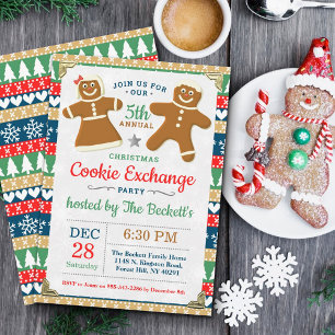 Gingerbread Cookie Exchange Christmas Party Invitation