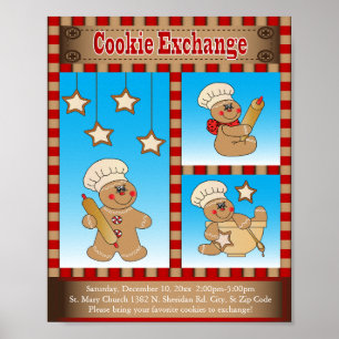 Gingerbread Cookie Exchange Gathering Poster