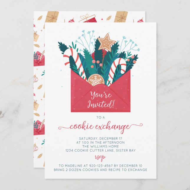 Gingerbread Cookie Exchange Party Invitation (Front/Back)