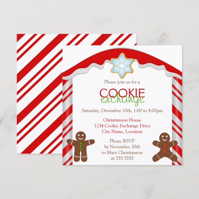 Gingerbread Cookie Exchange Party Invitation (Front/Back)
