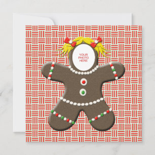 Gingerbread Cookie Girl Happy Holidays Holiday Card