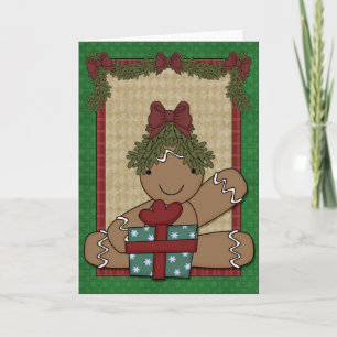 Gingerbread Cookie - Girl Holiday Card