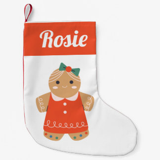 Gingerbread Cookie Girl Small Christmas Stocking