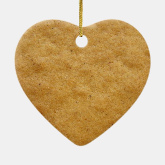 Gingerbread cookie heart shaped - cinnamon ceramic tree decoration (Back)