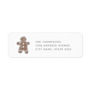 Gingerbread Cookie Holiday Return Address Label