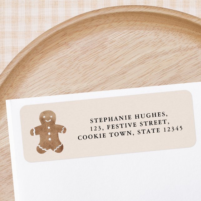 Gingerbread Cookie Holiday Return Address Label (Creator Uploaded)