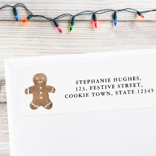 Gingerbread Cookie Holiday Return Address Return Address Label