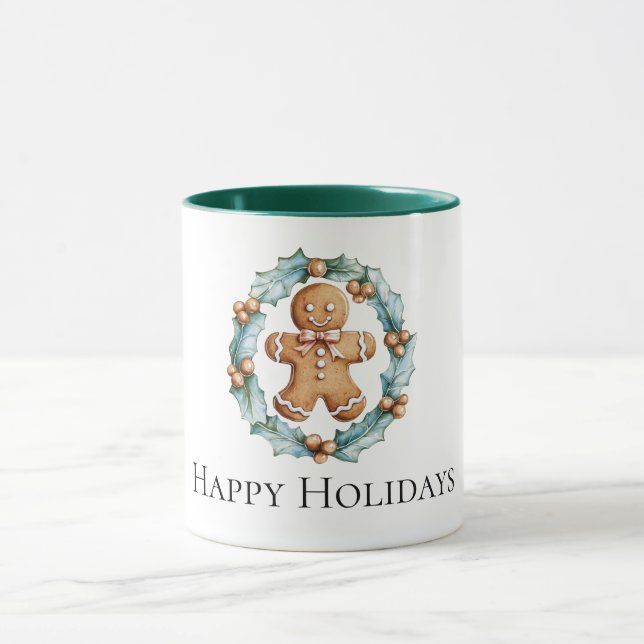 Gingerbread Cookie in Wreath Mug (Center)