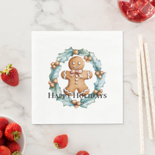 Gingerbread Cookie in Wreath Napkin