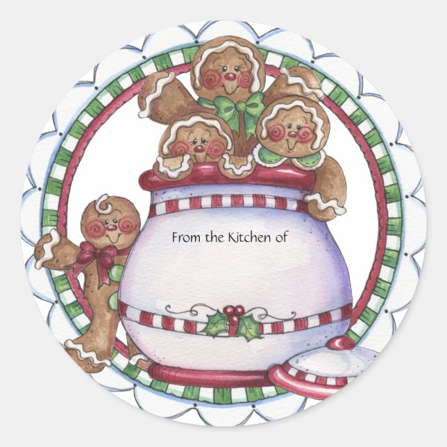 Gingerbread Cookie Jar Label - From the Kitchen of (Front)