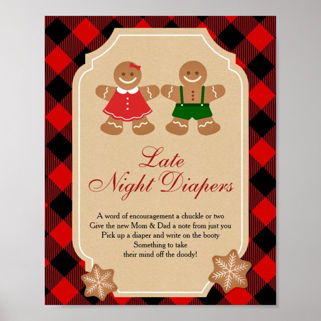 Gingerbread Cookie Late Night Diapers Sign (Front)