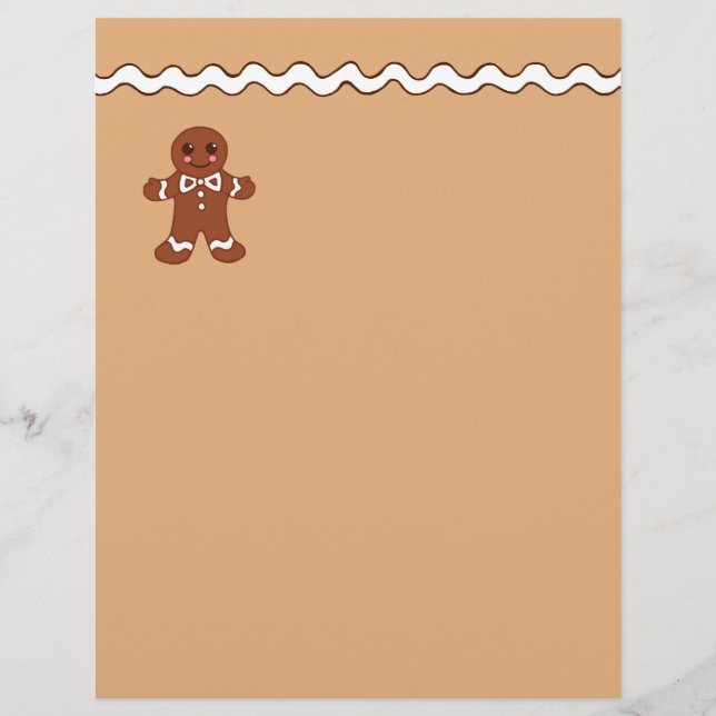 Gingerbread Cookie Letterhead Paper (Front)
