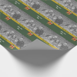 Gingerbread Cookie Men Holiday Photo Template Wrapping Paper
