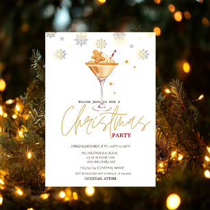 Gingerbread Cookie Men Snow Company Christmas Invitation