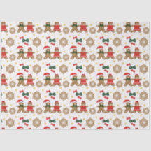 Gingerbread Cookie Pattern Christmas Tissue Paper