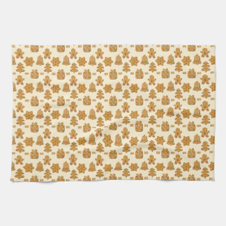 Gingerbread Cookie Pattern Tea Towel