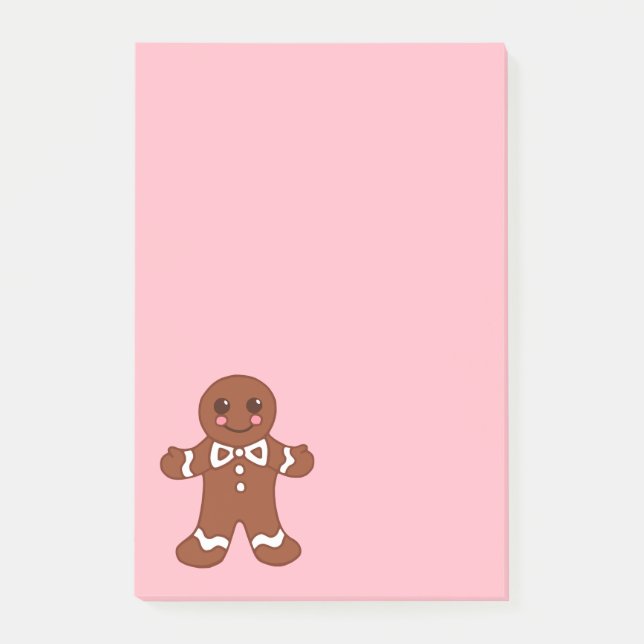 Gingerbread Cookie Post It Notes Notepad  (Front)