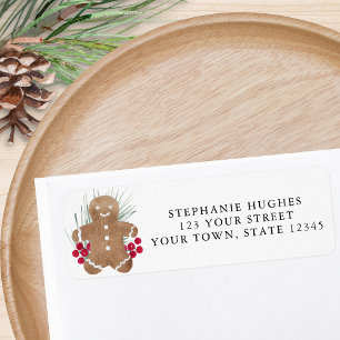 Gingerbread Cookie Return Address  Label