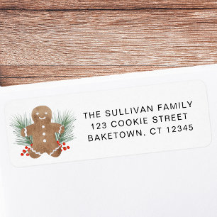 Gingerbread Cookie Return Address  Label