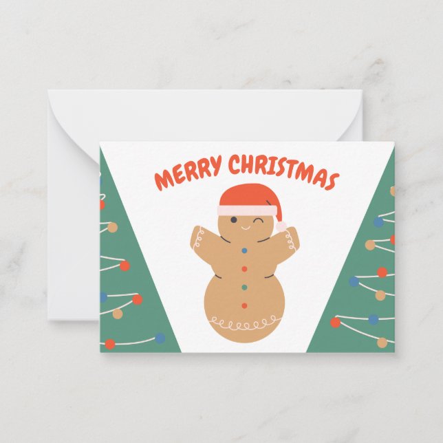 Gingerbread Cookie Snowman Christmas Card (Front)