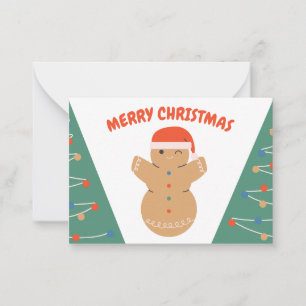 Gingerbread Cookie Snowman Christmas Card