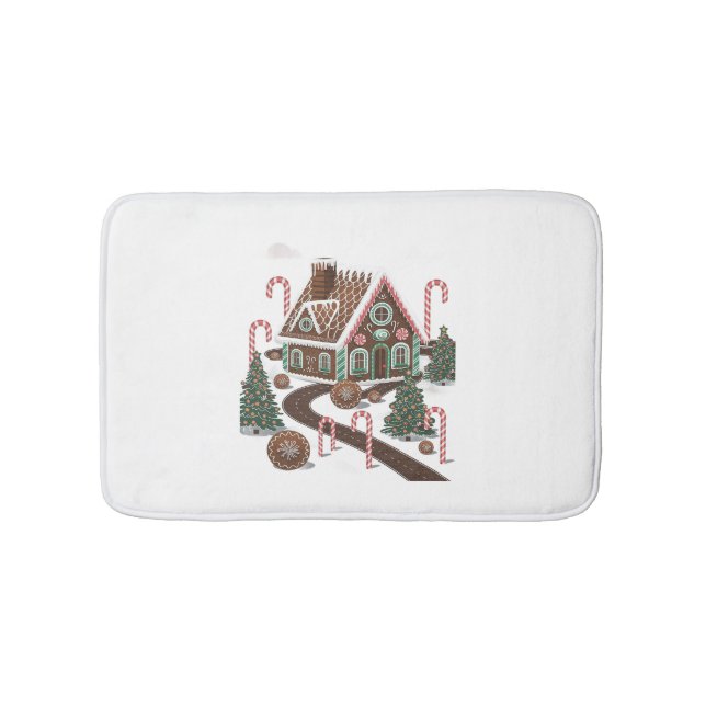 Gingerbread Cookie Wonderland Bath Mat (Front)