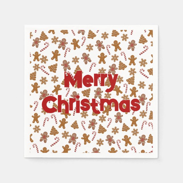 Gingerbread Cookies and Candy Canes  Napkin (Front)