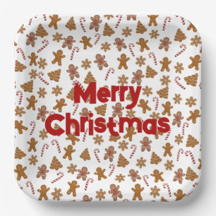 Gingerbread Cookies and Candy Canes  Paper Plate
