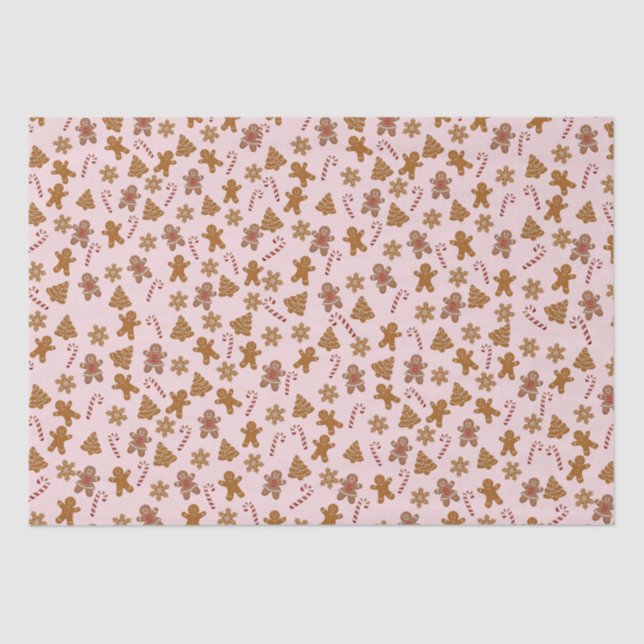 Gingerbread Cookies and Candy Canes  Tissue Paper (Front)