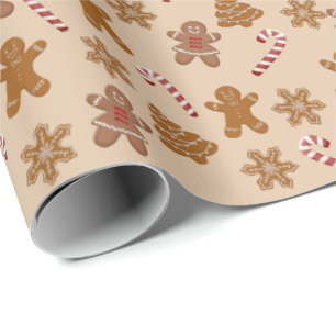 Gingerbread Cookies and Candy Canes Wrapping Paper