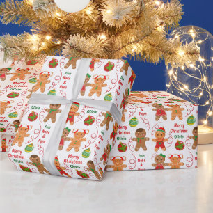 Gingerbread Cookies and Christmas Ornaments Wrapping Paper