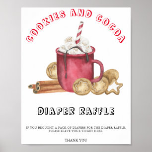 Gingerbread cookies baby shower diaper raffle poster