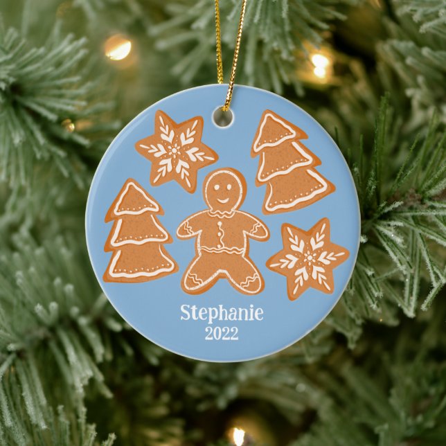 Gingerbread Cookies Ceramic Ornament (Tree)