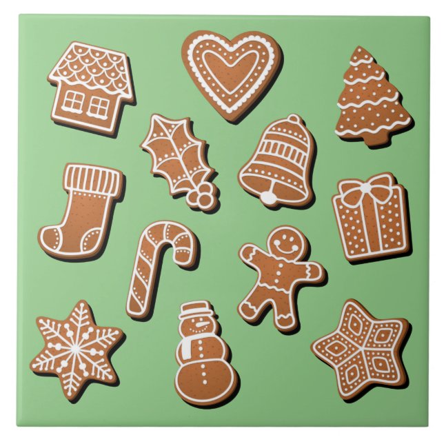 Gingerbread Cookies Ceramic Tile (Front)