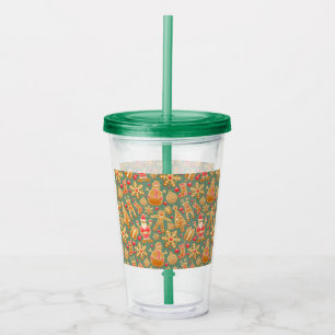 Gingerbread/cookies/Christmas Acrylic Tumbler