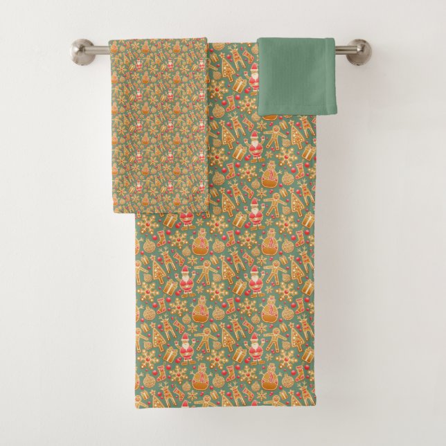 Gingerbread/cookies/Christmas Bath Towel Set (Insitu)