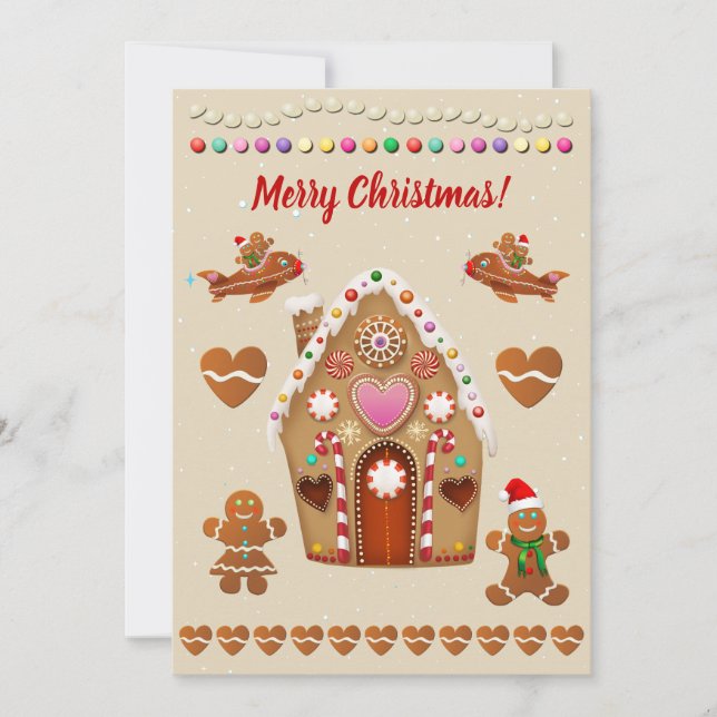 Gingerbread Cookies Christmas Celebration Holiday Card (Front)