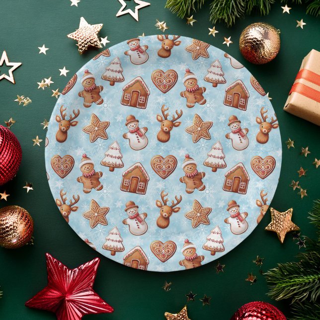 Gingerbread Cookies Christmas Paper Plate (Creator Uploaded)